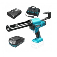 Dedra Set Pistol pentru tub silicon capacitate 300 ml SAS+ALL cu acumulator Li-Ion 18V 2.0Ah incarcator rapid 125W si geanta